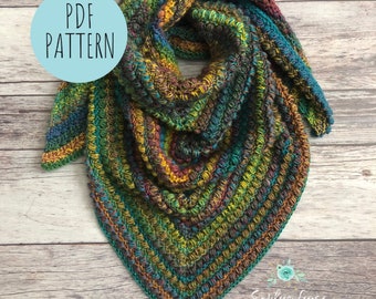 CROCHET SCARF PATTERN: Aria Triangle Scarf, Triangle Scarf Pattern, Crochet Wrap Pattern, Crochet Shawl Pattern, Crochet Pattern