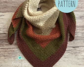 CROCHET SCARF PATTERN: Celia Triangle Scarf, Easy Triangle Scarf, Crochet Wrap Pattern, Crochet Shawl Pattern, Easy Crochet Pattern