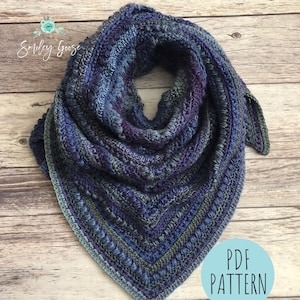 CROCHET SCARF PATTERN: Isla Triangle Scarf, Triangle Scarf, Crochet Wrap Pattern, Crochet Shawl Pattern, Crochet Pattern