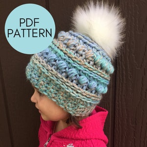 CROCHET BEANIE PATTERN: Ember Beanie, Crochet Hat Pattern, Bulky Yarn Hat Pattern, Toddler Child & Adult Hat Sizes, Crochet Pattern