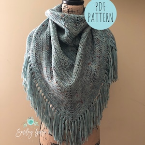 CROCHET SCARF PATTERN: Avery Triangle Scarf, Easy Triangle Scarf, Crochet Wrap Pattern, Crochet Shawl Pattern, Easy Crochet Pattern