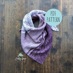 CROCHET SCARF PATTERN: Ariadne Triangle Scarf, Asymmetrical Triangle Scarf, Easy Scarf Pattern, Easy Crochet Pattern, Crochet Pattern