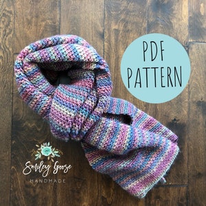 CROCHET SCARF PATTERN: Arden Blanket Scarf, Easy Scarf Pattern, Long Crochet Scarf, Easy Crochet Pattern, Blanket Scarf Pattern