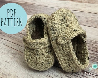 CROCHET BABY BOOTIE Pattern: Sawyer Baby Loafer, Crochet Baby Shoes, Baby Loafers, Baby Slippers, Crib Shoes, Crochet Baby Pattern