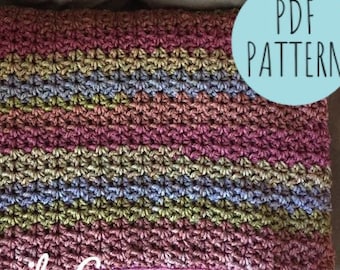 CROCHET BLANKET PATTERN: Hadley Throw Blanket, Easy Crochet Afghan, Throw Blanket Pattern, Easy Crochet Pattern, Bulky Afghan Pattern