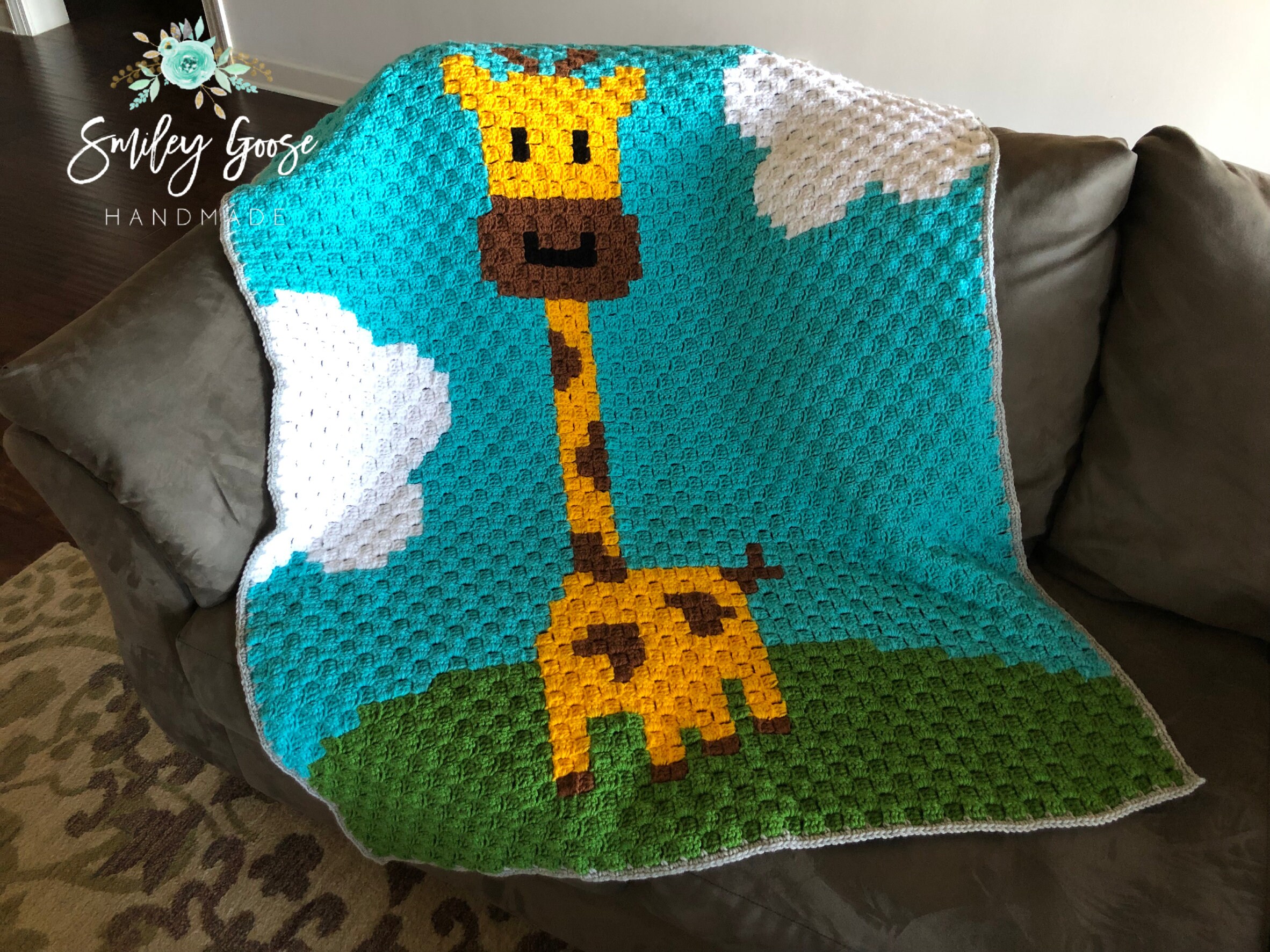 CROCHET BABY BLANKET Pattern Giraffe Baby Blanket C2C Etsy