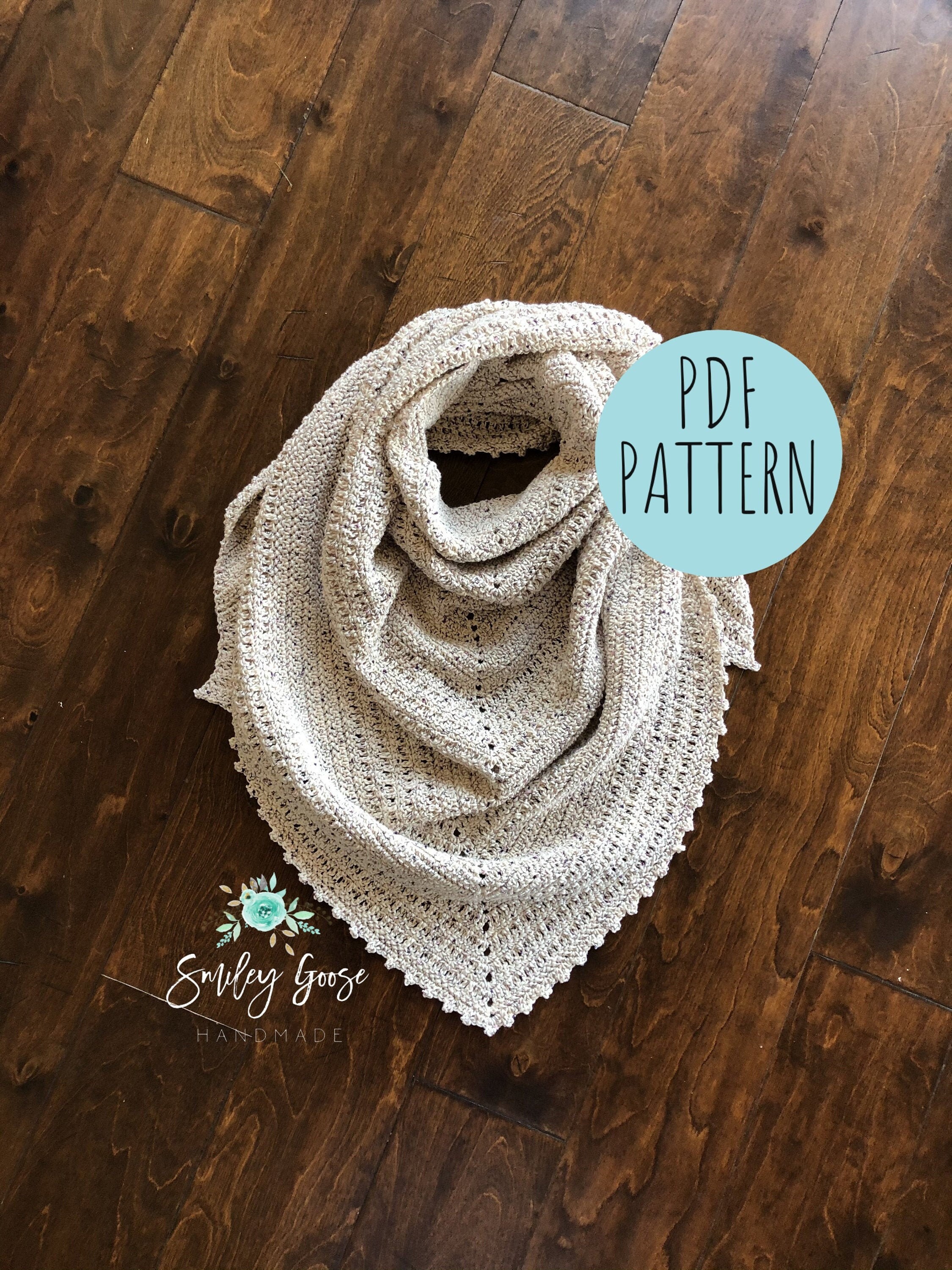 CROCHET SCARF PATTERN: Bram Triangle Scarf, Triangle Scarf, Crochet Wrap Pattern, Crochet Shawl Pattern, Crochet Pattern