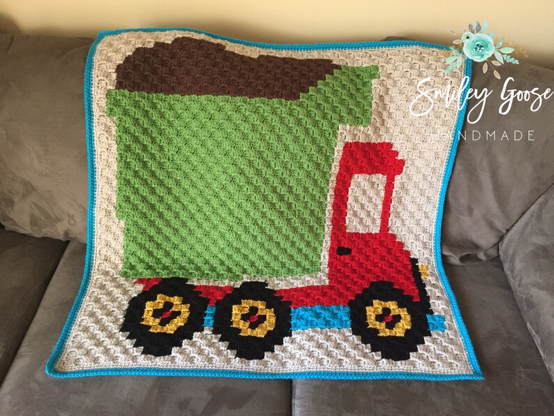 CROCHET BABY BLANKET Pattern Dump Truck Baby Blanket C2C Etsy