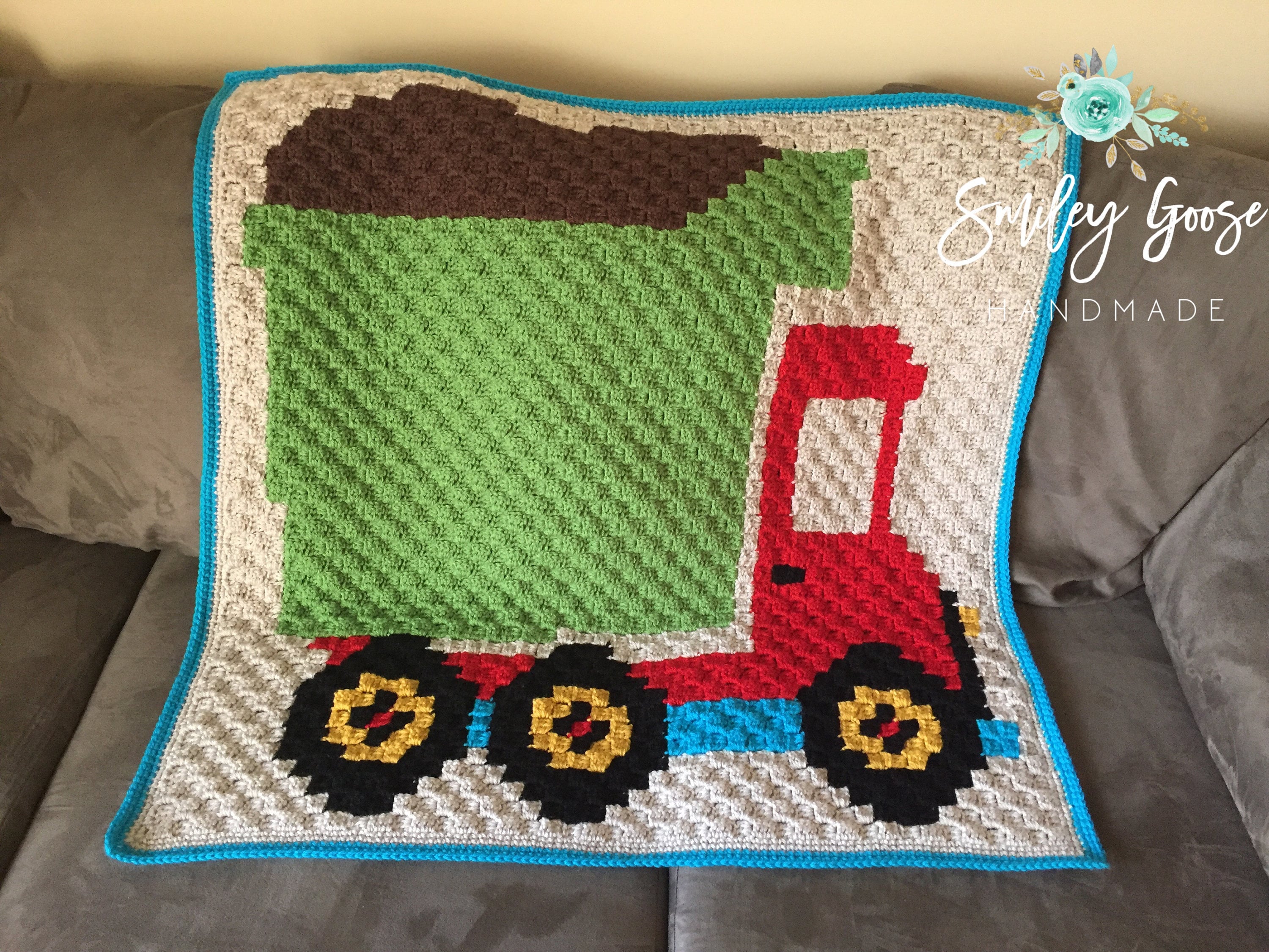 Dump Truck Baby Blanket Pattern Crochet Baby Blanket Pattern Etsy