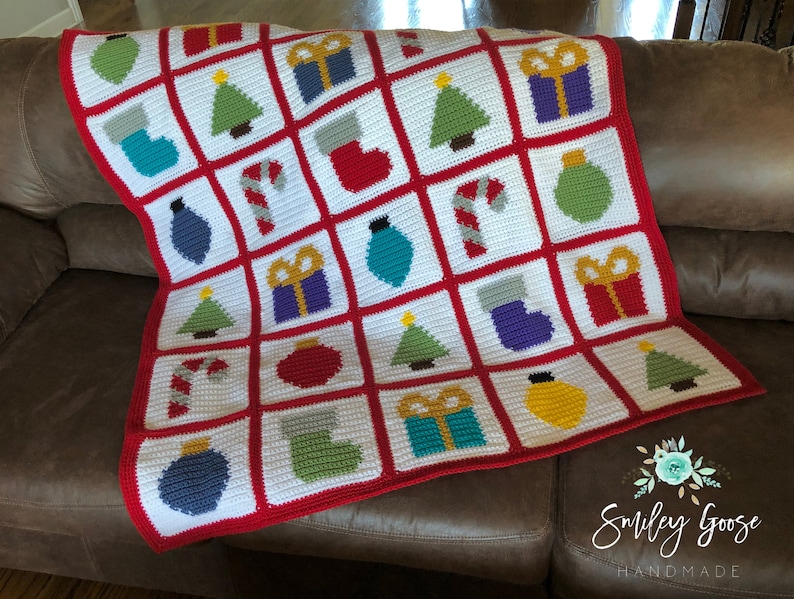 CROCHET BLANKET PATTERN Christmas Throw Blanket Christmas Etsy