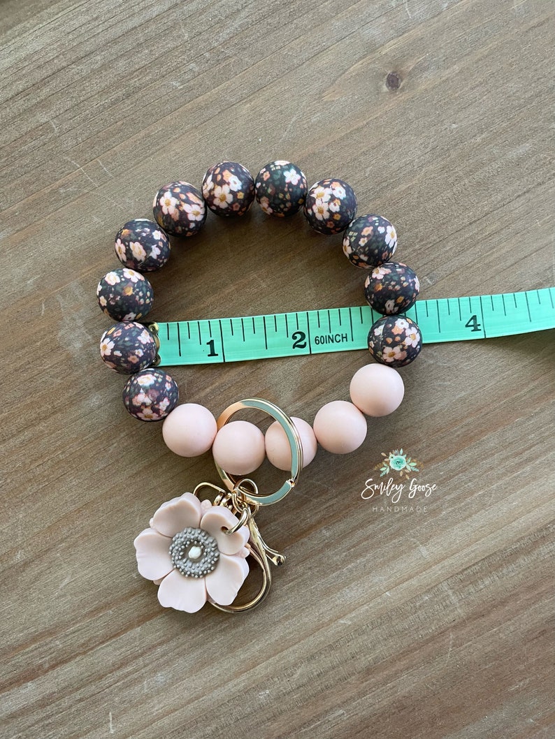 Keychain Wristlet Wristlet Keychain Silicone Beaded Key Etsy