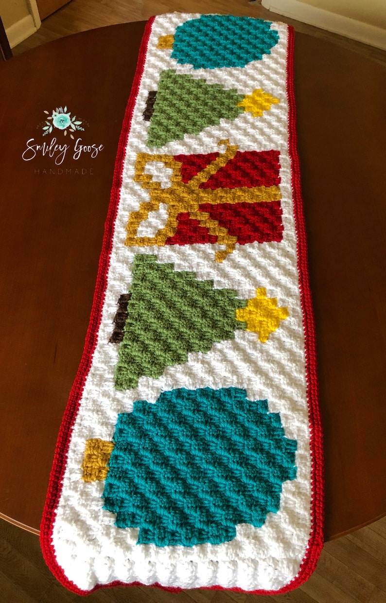 CROCHET TABLE RUNNER Pattern: Christmas Table Runner, C2C Christmas Pattern, Christmas Crochet Pattern, C2C Crochet Pattern image 5