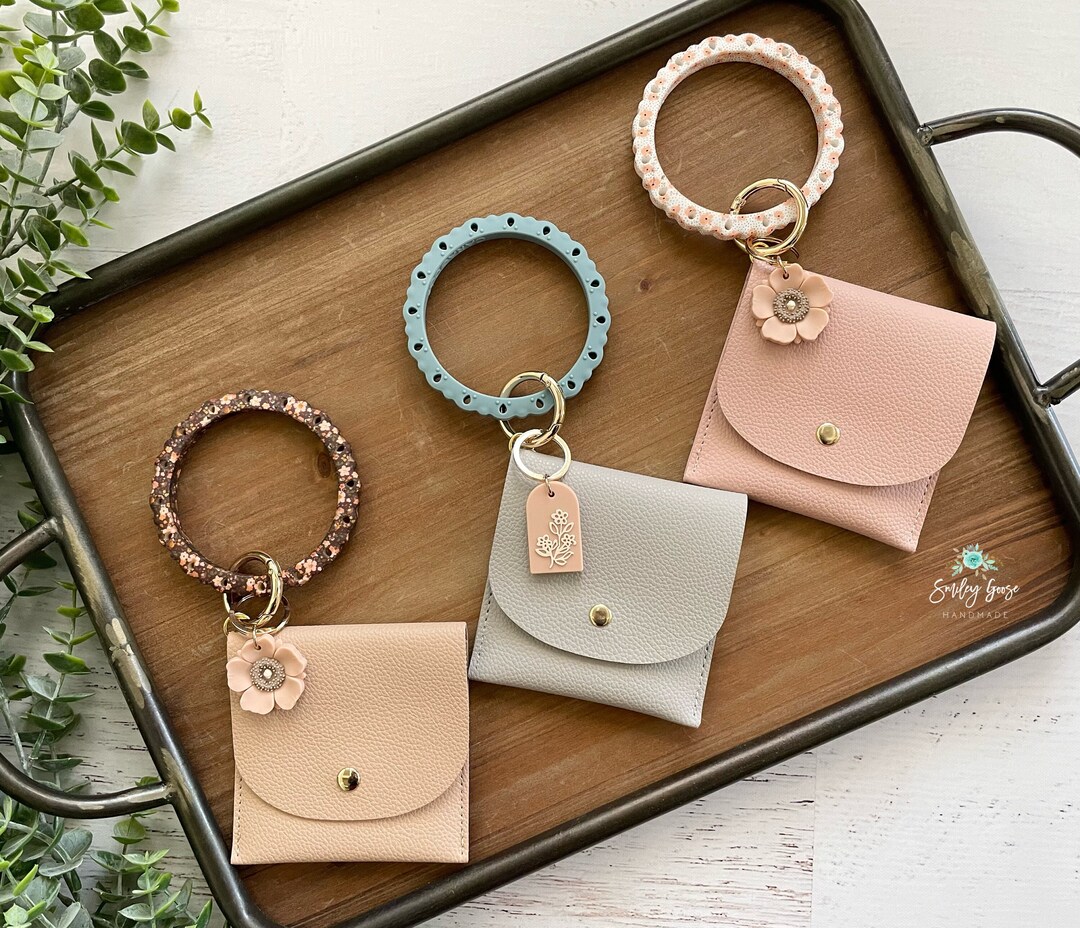 Keychain Wristlet With Wallet Wristlet Wallet Silicone Key Etsy