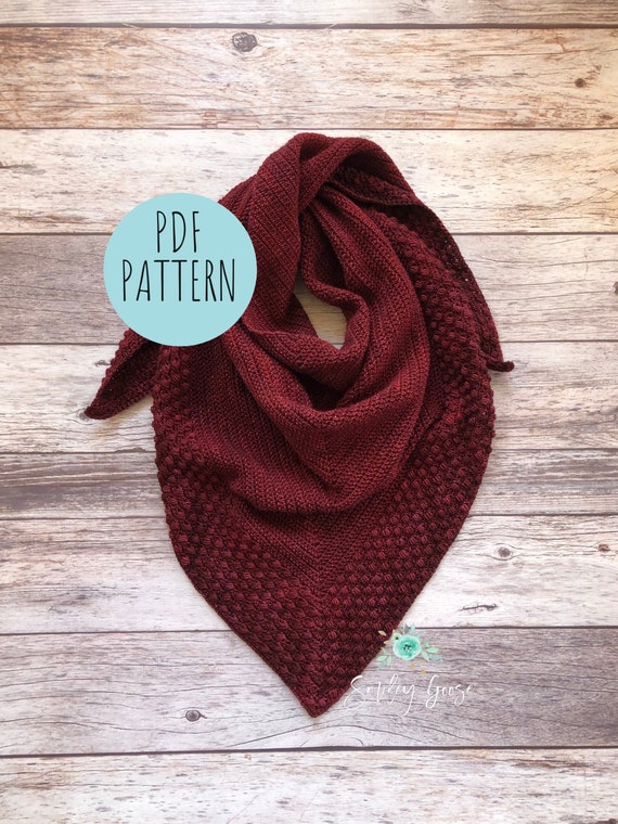 CROCHET SHAWL PATTERN: Wynn Shawl, Triangle Scarf, Crochet Wrap Pattern, Crochet Shawl Pattern, Crochet Scarf, Crochet Pattern
