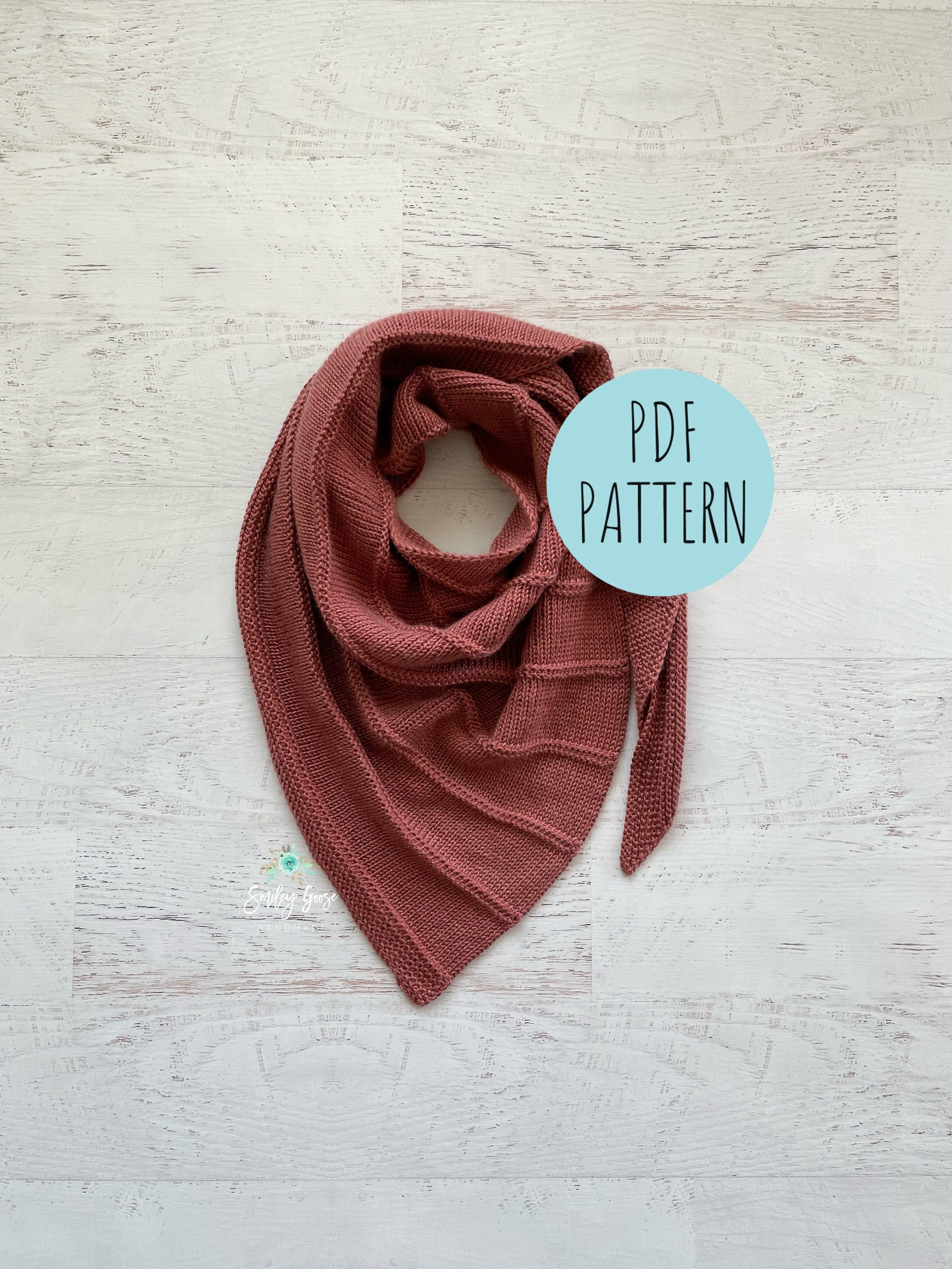 TUNISIAN CROCHET PATTERN: Darcy Triangle Scarf, Tunisian Crochet, Tunisian Knit Stitch, Asymmetrical Triangle Scarf, Easy Crochet Scarf