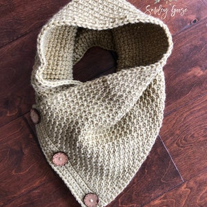 TUNISIAN CROCHET PATTERN: Ren Cowl, Tunisian Crochet, Tunisian Honeycomb Stitch, Cowl with Button Closure, Scarf Pattern, Crochet Scarf image 6