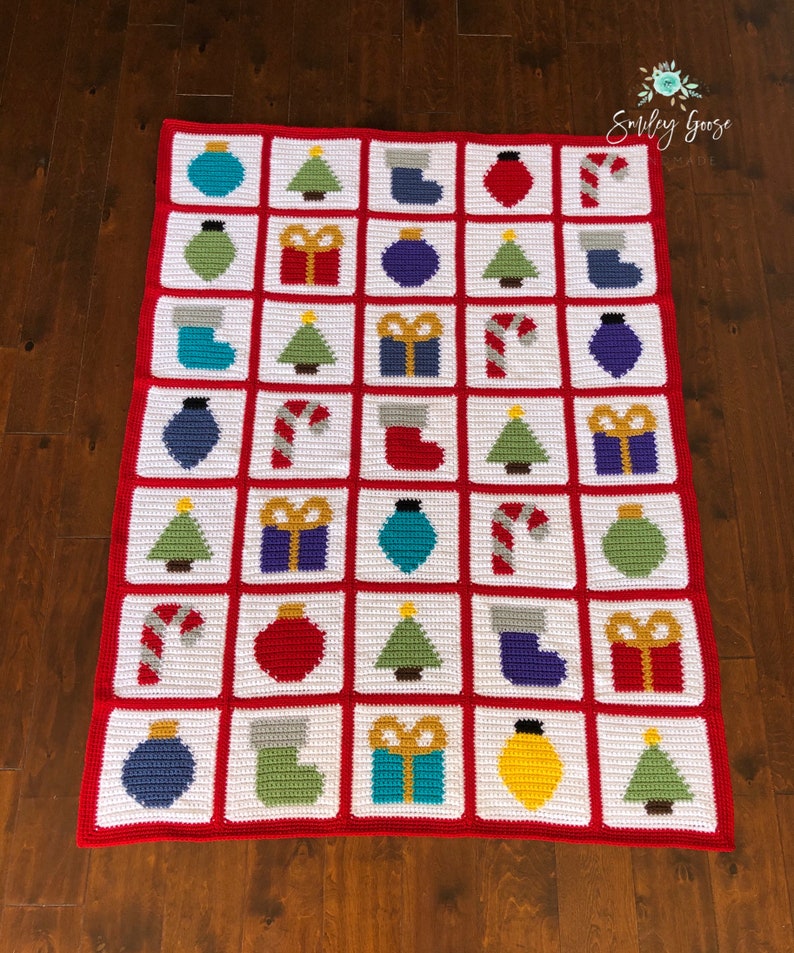 CROCHET BLANKET PATTERN Christmas Throw Blanket Christmas Etsy