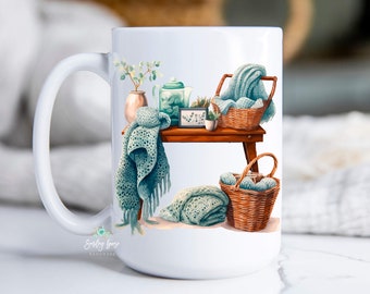 Yarn Coffee Mug, Yarn Mug, Yarn Lover Gift, Yarn Gifts, Crochet Lover Gift, Knit Mug, Gift for Crocheter, Gift for Knitter, Mothers Day Gift