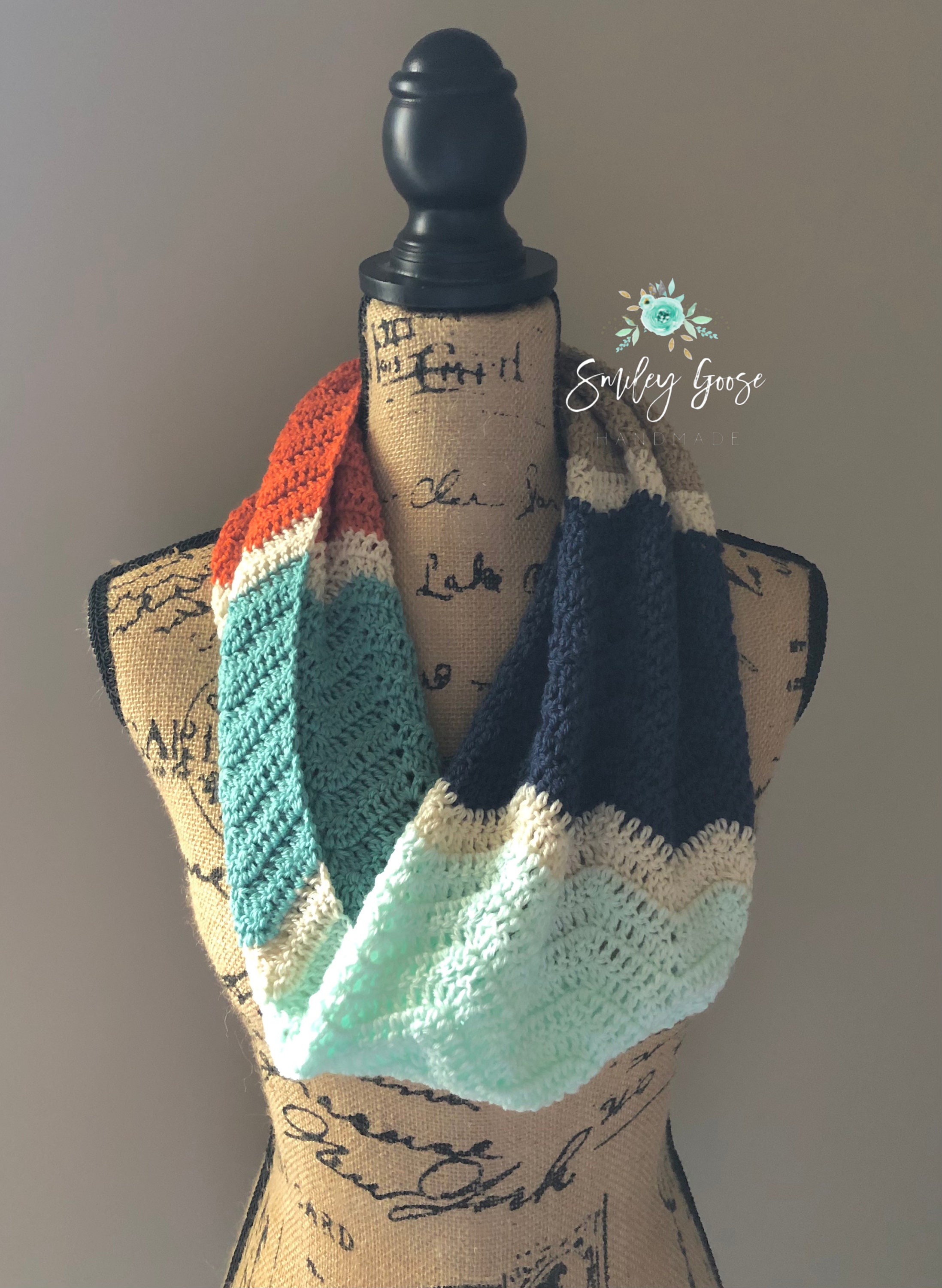 CROCHET SCARF PATTERN: Pearl Infinity Scarf Crochet Infinity - Etsy