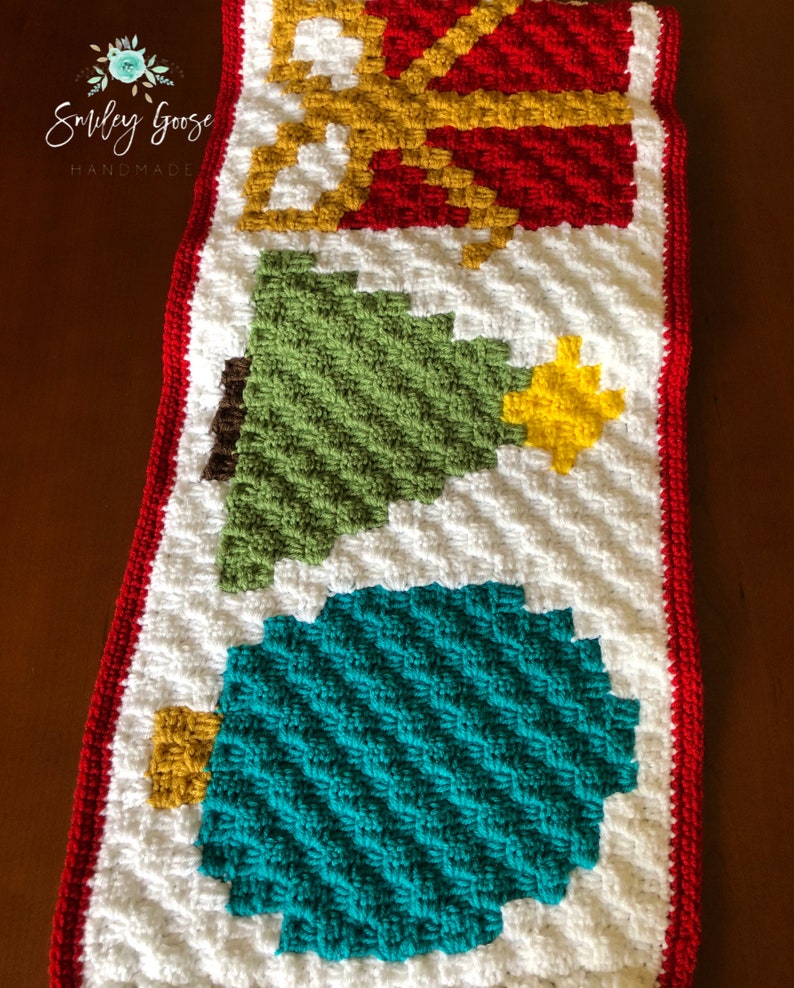 CROCHET TABLE RUNNER Pattern: Christmas Table Runner, C2C Christmas Pattern, Christmas Crochet Pattern, C2C Crochet Pattern image 7