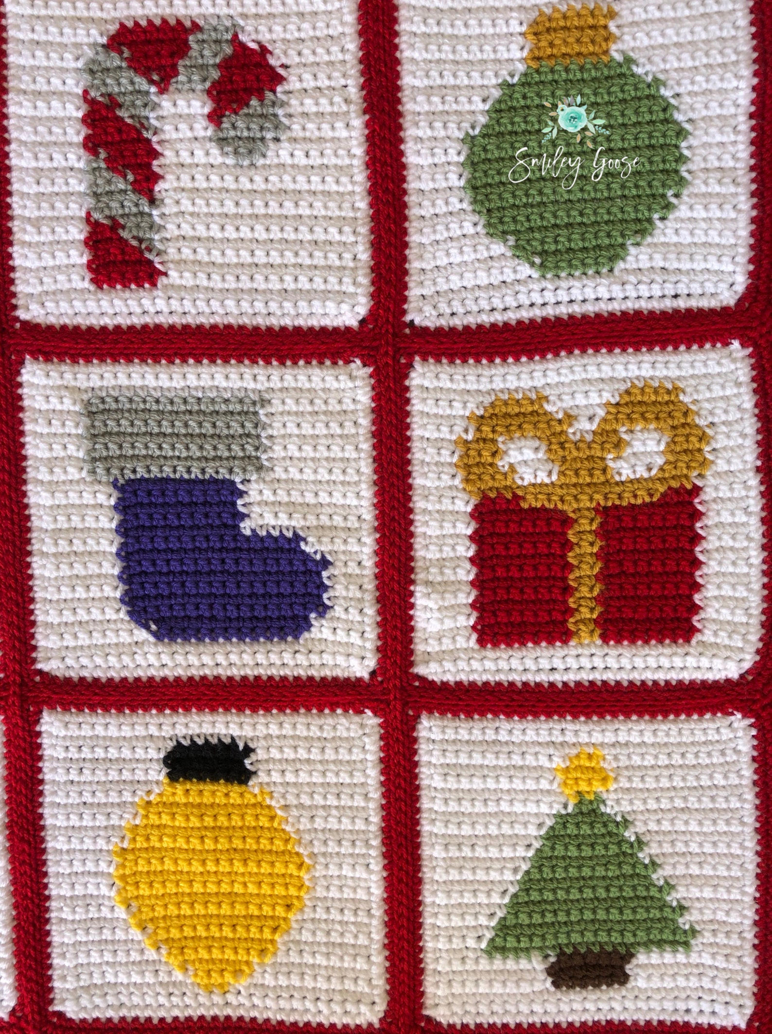 CROCHET BLANKET PATTERN: Christmas Throw Blanket Christmas Throw