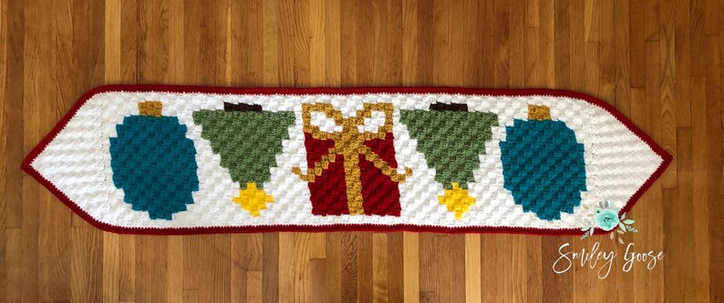 CROCHET TABLE RUNNER Pattern: Christmas Table Runner, C2C Christmas Pattern, Christmas Crochet Pattern, C2C Crochet Pattern image 8