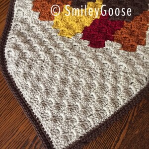 Patrón de camino de mesa a crochet: camino de mesa de Acción de Gracias, patrón de Acción de Gracias C2C, patrón de pavo a crochet, patrón de crochet C2C imagen 9