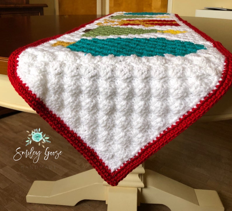 CROCHET TABLE RUNNER Pattern: Christmas Table Runner, C2C Christmas Pattern, Christmas Crochet Pattern, C2C Crochet Pattern image 4