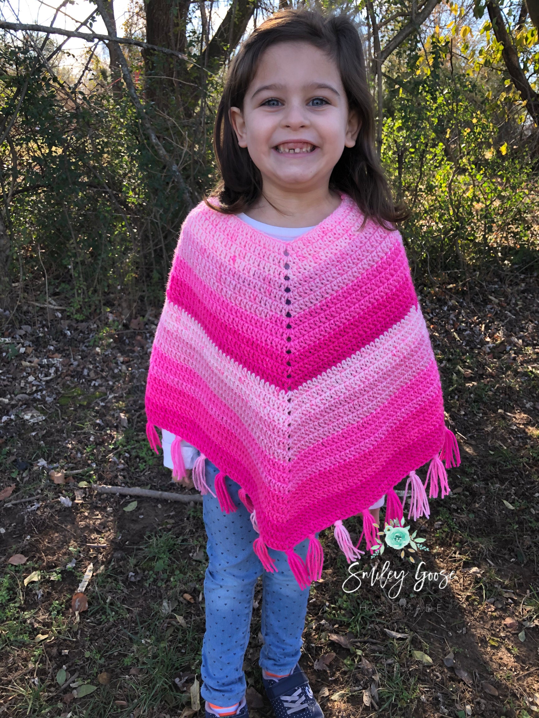 CROCHET PONCHO PATTERN Girls Poncho Sizes 5T Thru Exl Kids Etsy
