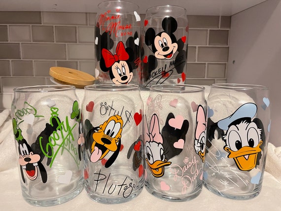 Stitch Glass Can Coffee Glass Can Beer Can Disney Frosted Glass 16 Oz 
