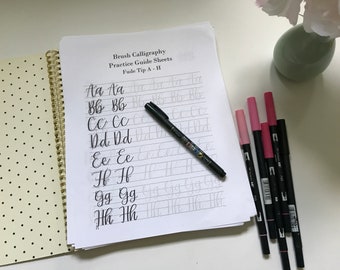 Brush Lettering Worksheets - Instant PDF