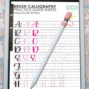 Brush Lettering Practice Sheets, Small Brush Pen Instant Download image 8