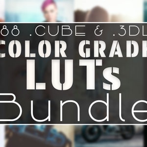 May include: A black and white graphic with the text "188. CUBE & .3DL COLOR GRADE LUTs Bundle". The text is in a bold, white font.