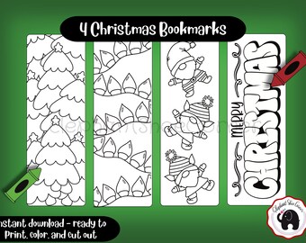 Printable Christmas Coloring Bookmarks: Hand-Drawn Designs (PDF)
