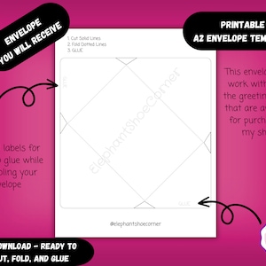 Printable Envelope Template | A2 Envelope PDF Template | Greeting Card Envelope | DIY Envelope | DIY Card Making | Printable A2 Envelope