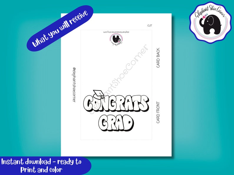 Printable Graduation Card Class of 2024 Congrats Grad Printable Card ...