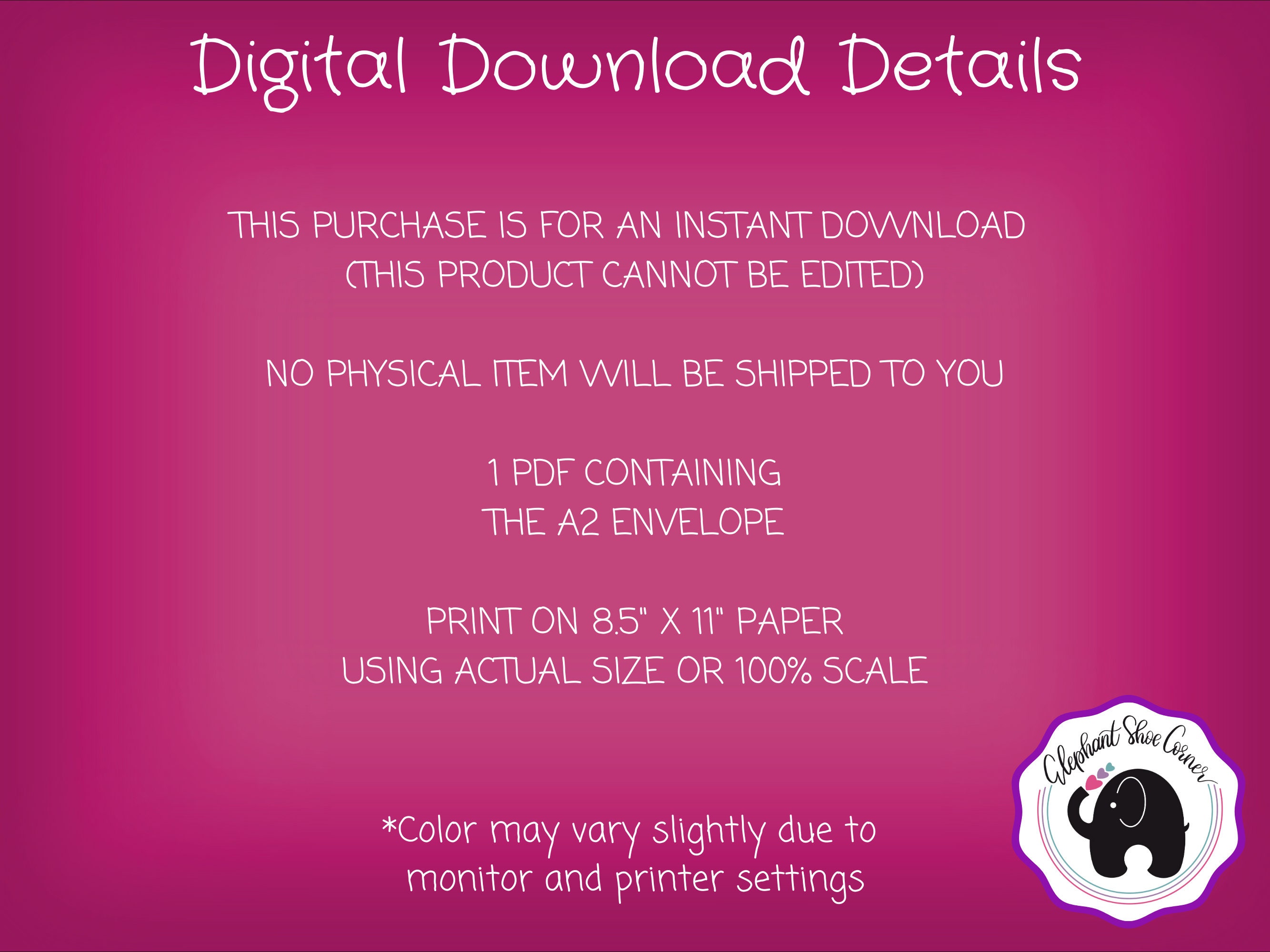 Printable Envelope Template | A2 Envelope PDF Template | Greeting Card ...