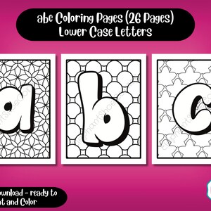 ABC Coloring Pages | Printable Coloring Pages | Alphabet Printable | ABC Coloring Book | Lower Case Letters | Worksheet | Letter Recognition