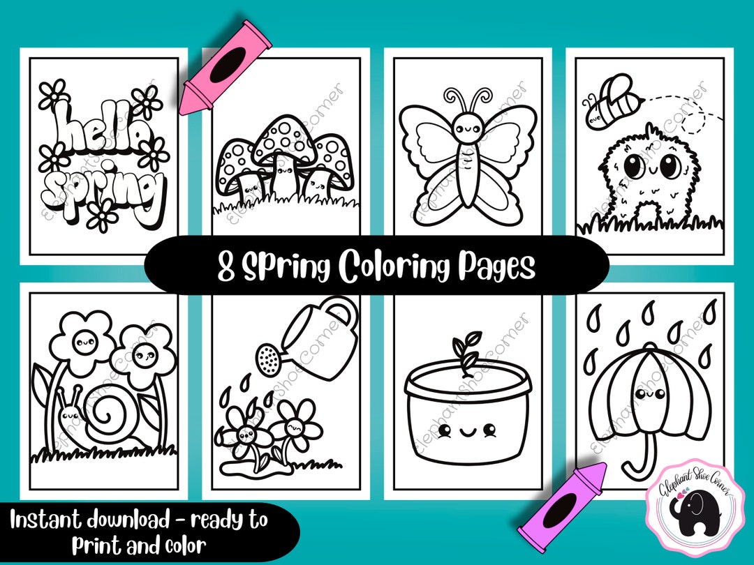 Spring Coloring Pages | Printable Coloring Pages for Kids and Adults