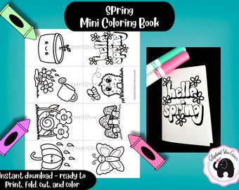 Spring Mini Coloring Book: Kawaii Printable Pages (PDF)