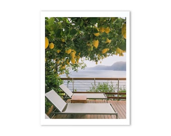 Positano Print, Lemon Tree Printable, Lemon decor, Amalfi Coast Print, Italy wall art, Sorrento print, Lemon print, Italy landscape
