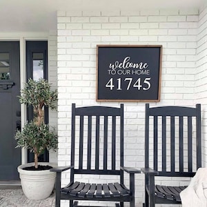 Welcome to our home Address&quot;  Floating Framed Canvas / Front Porch Decor | Home Decor | Canvas Sign | Entry | Realtor Gifts | Closing Gift