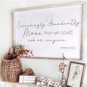 Ephesians 3:20&quot; Framed Canvas  / Wall art Home Decor / Sign / Gifts / Inspirational