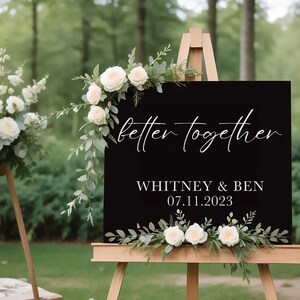 Better Together  Wedding Sign | Personalized | Bride & Groom | Wedding Rehearsal | Engagement Welcome Sign | Canvas