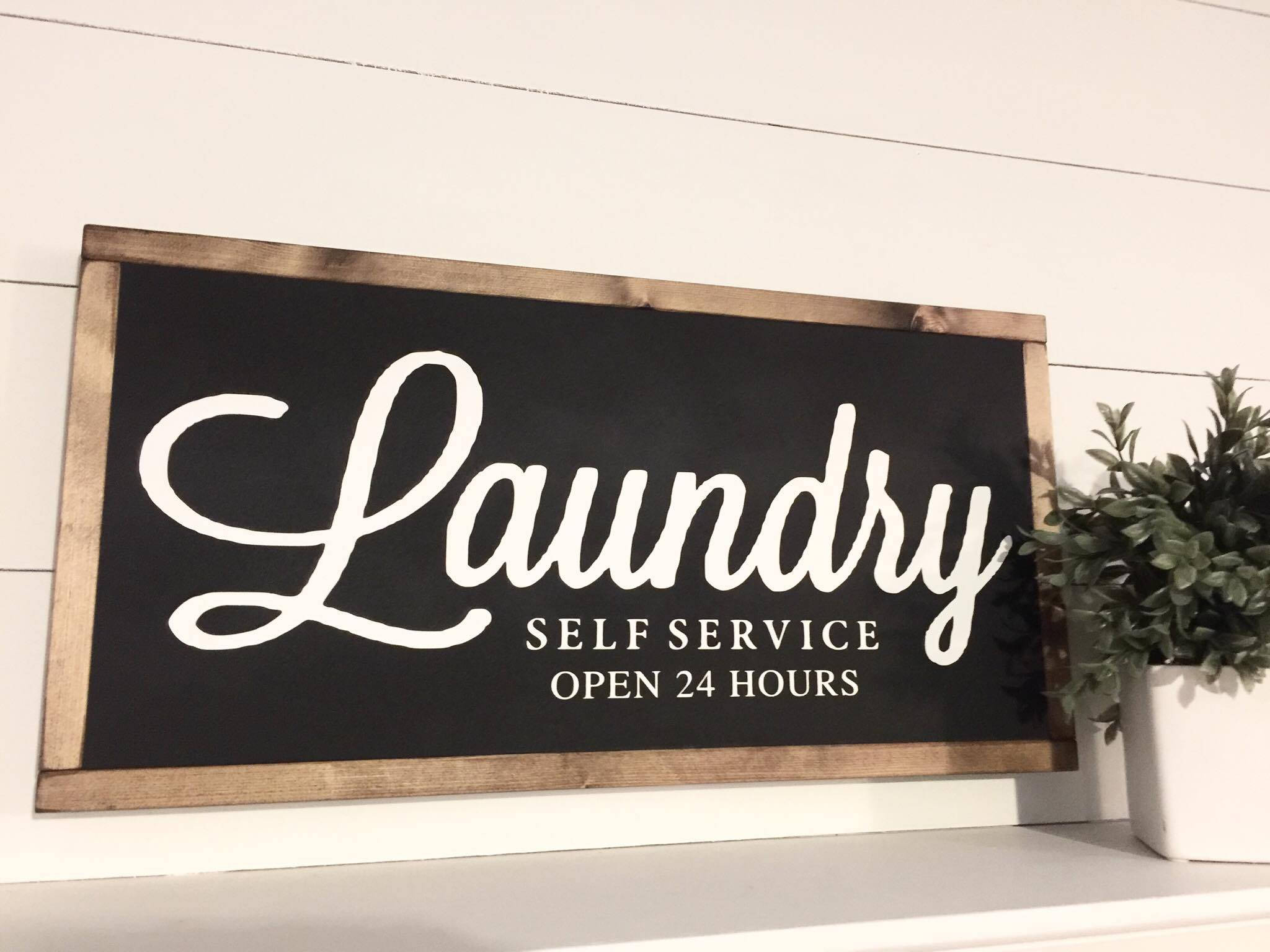 Lavandería Autoservicio / Lavandería / Signo de la Granja / | Etsy