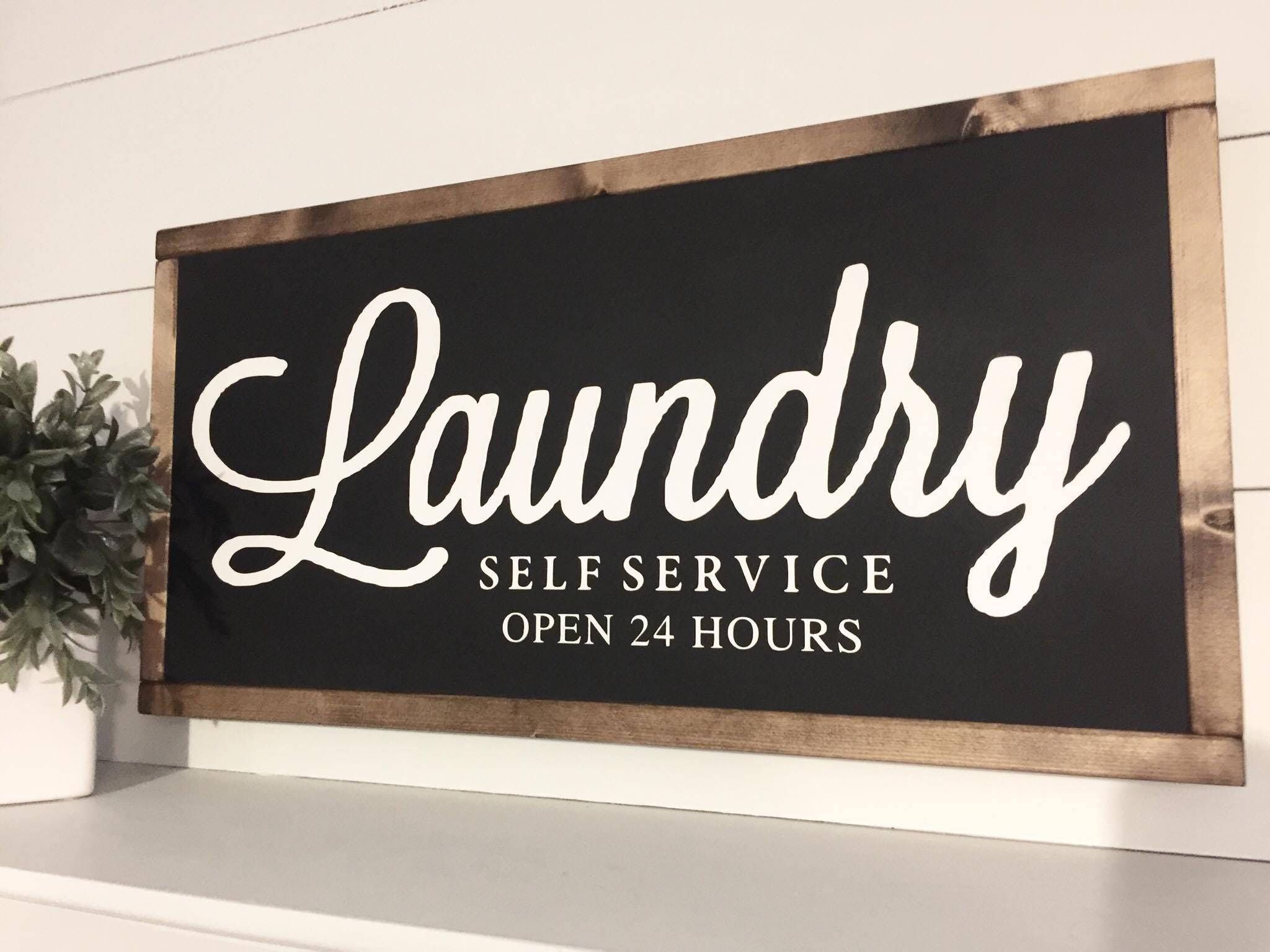 Lavandería Autoservicio / Lavandería / Signo de la Granja / | Etsy