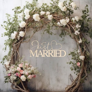 Just Married Sign - Wood Cut Out - Wedding/Reception Party Decor - Laser cut out - Photo Backdrop - Simply Inspired Design Co