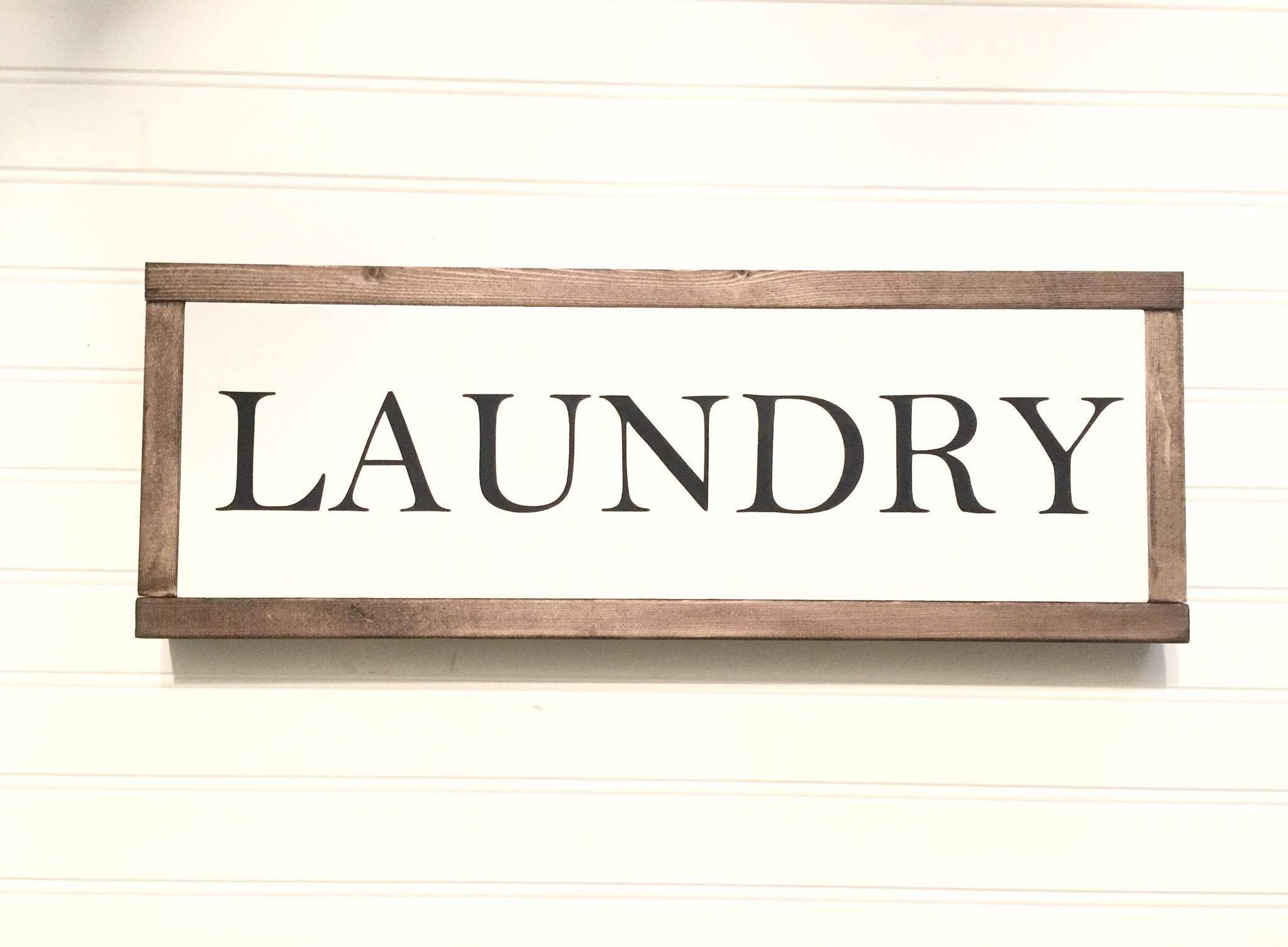 Laundry Wood Sign 5.5X18 / Farmhouse Sign / Rustic / Home Etsy