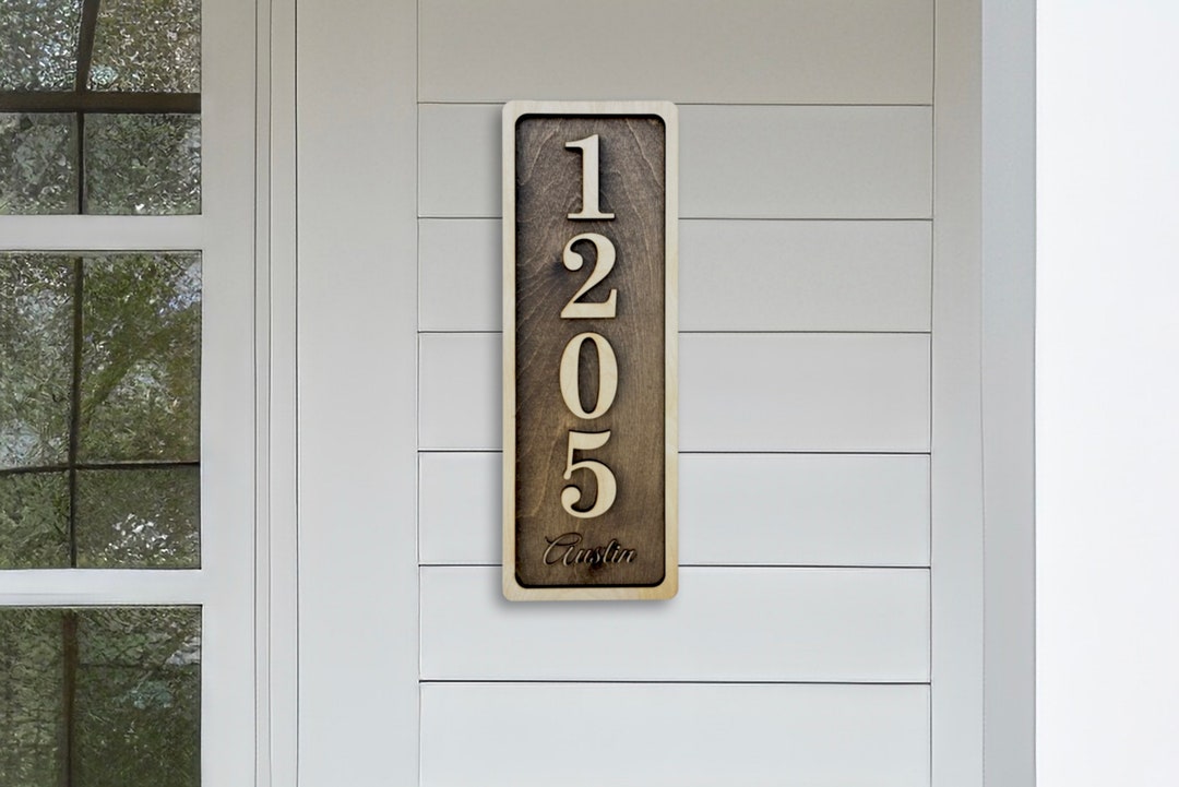 House Number Address W/last Name Sign -housewarming Gift - Realtor Gift ...