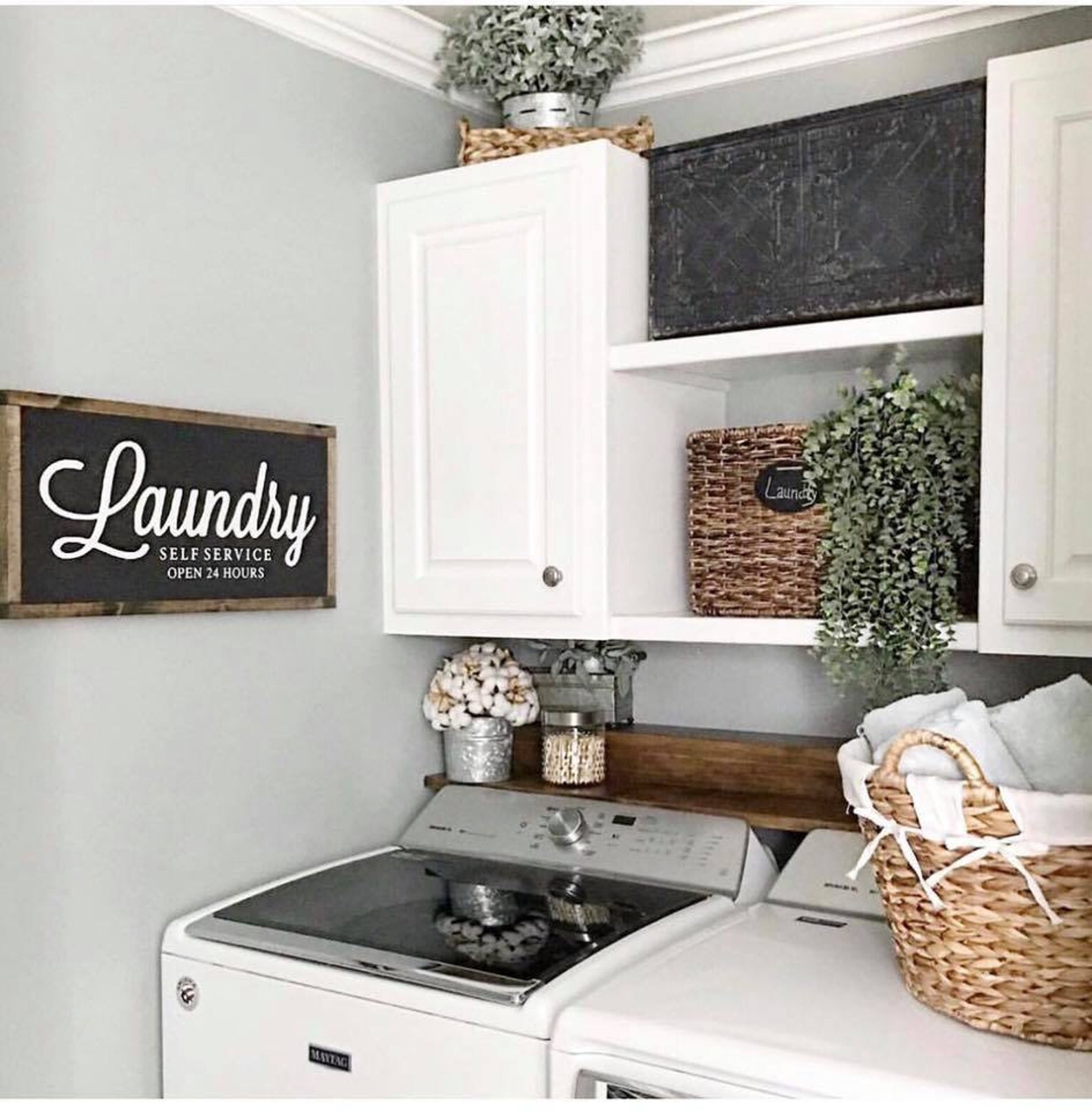 Lavandería Autoservicio / Lavandería / Signo de la Granja / | Etsy